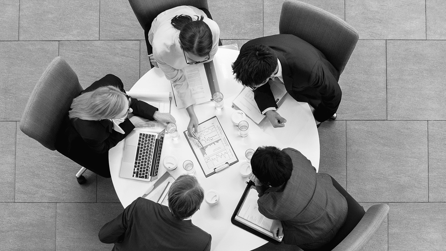 Discussion going on at a table