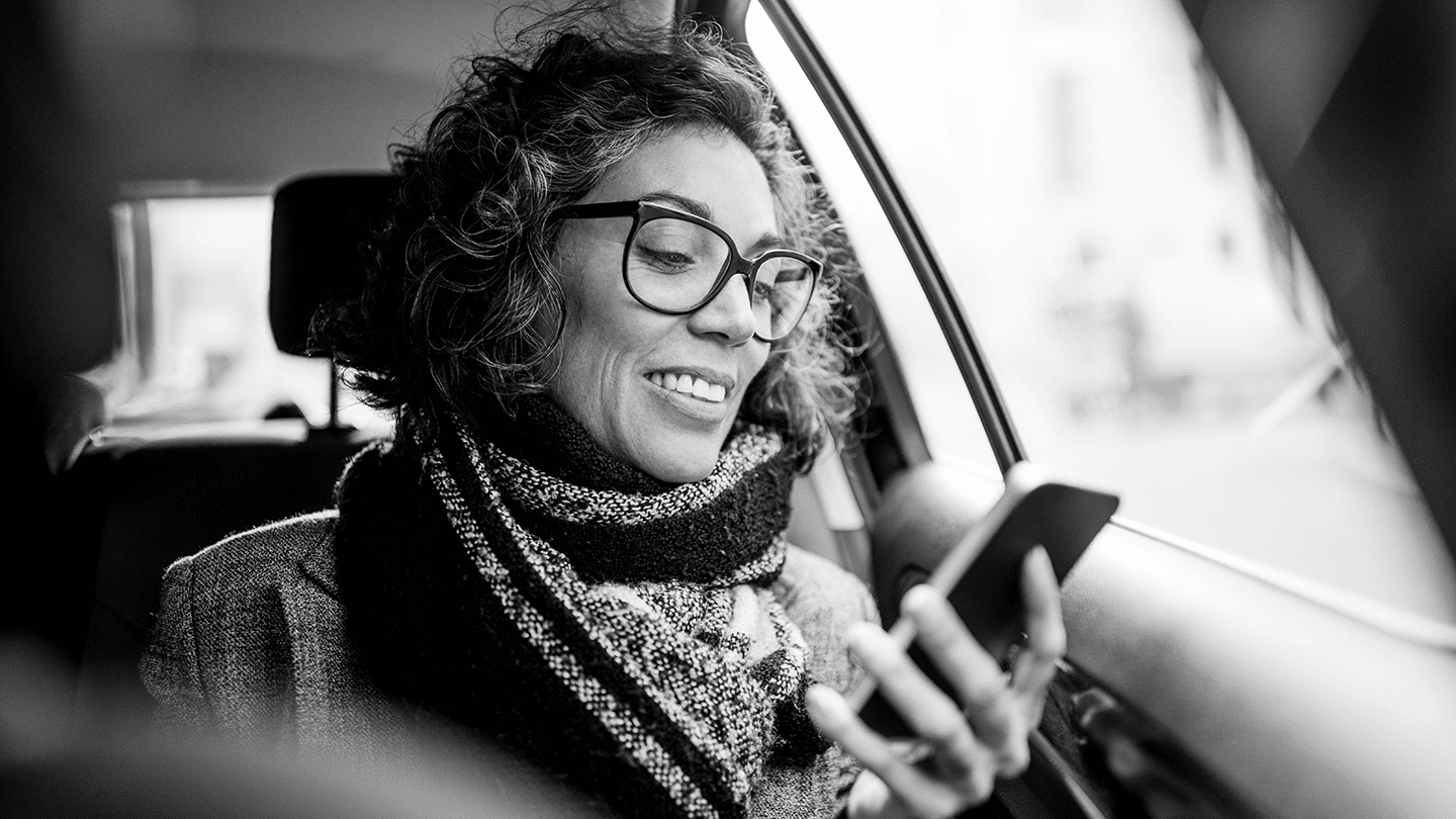 Woman on phone in car