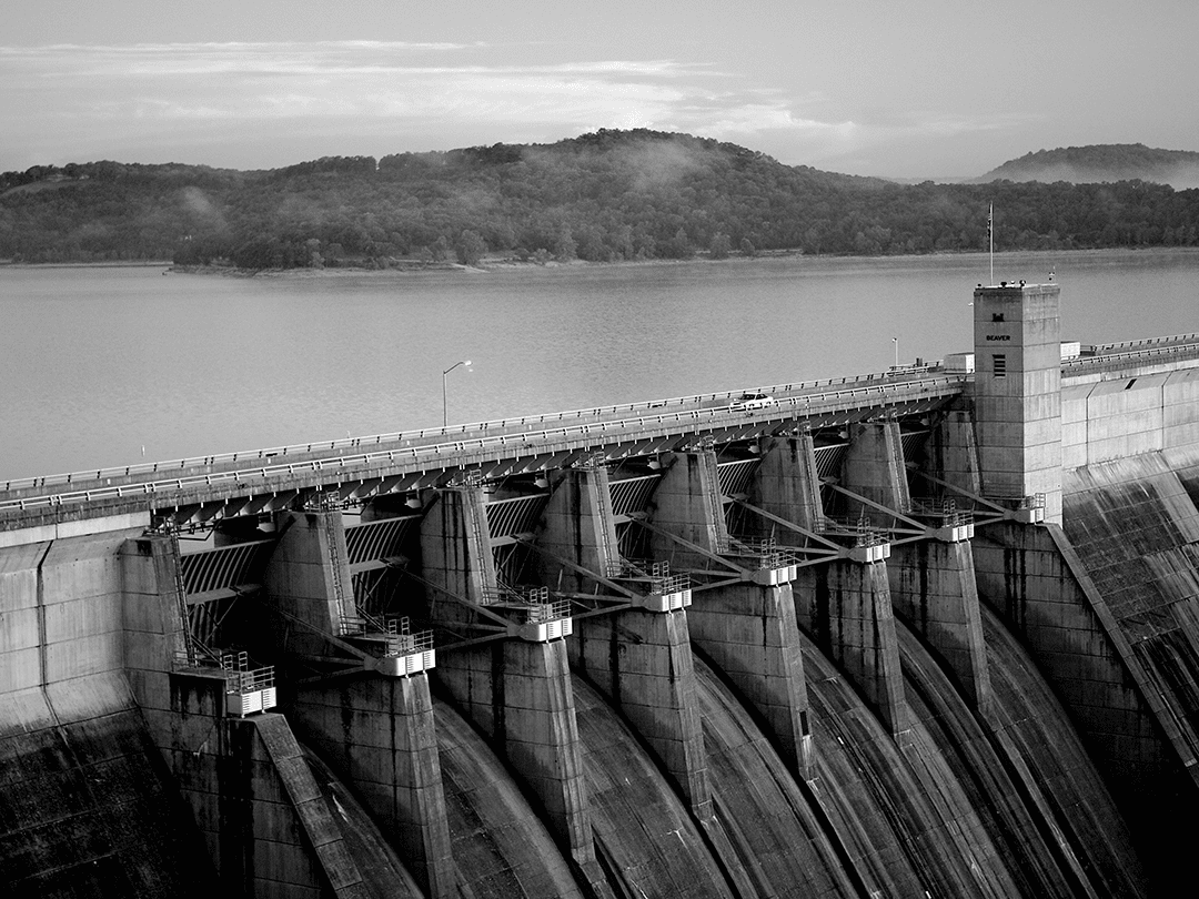 Dam with trees