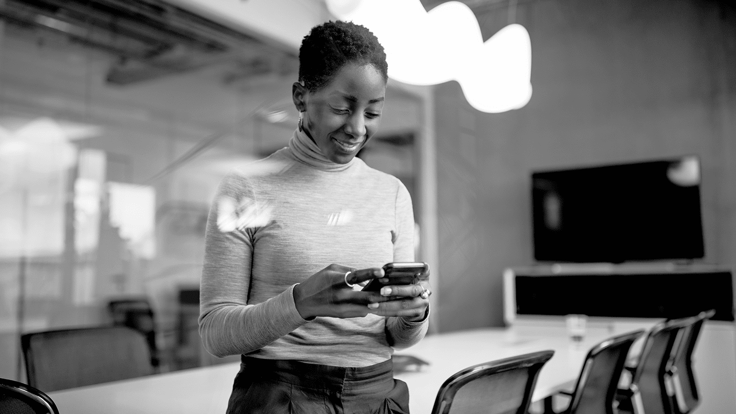 Woman standing at an office