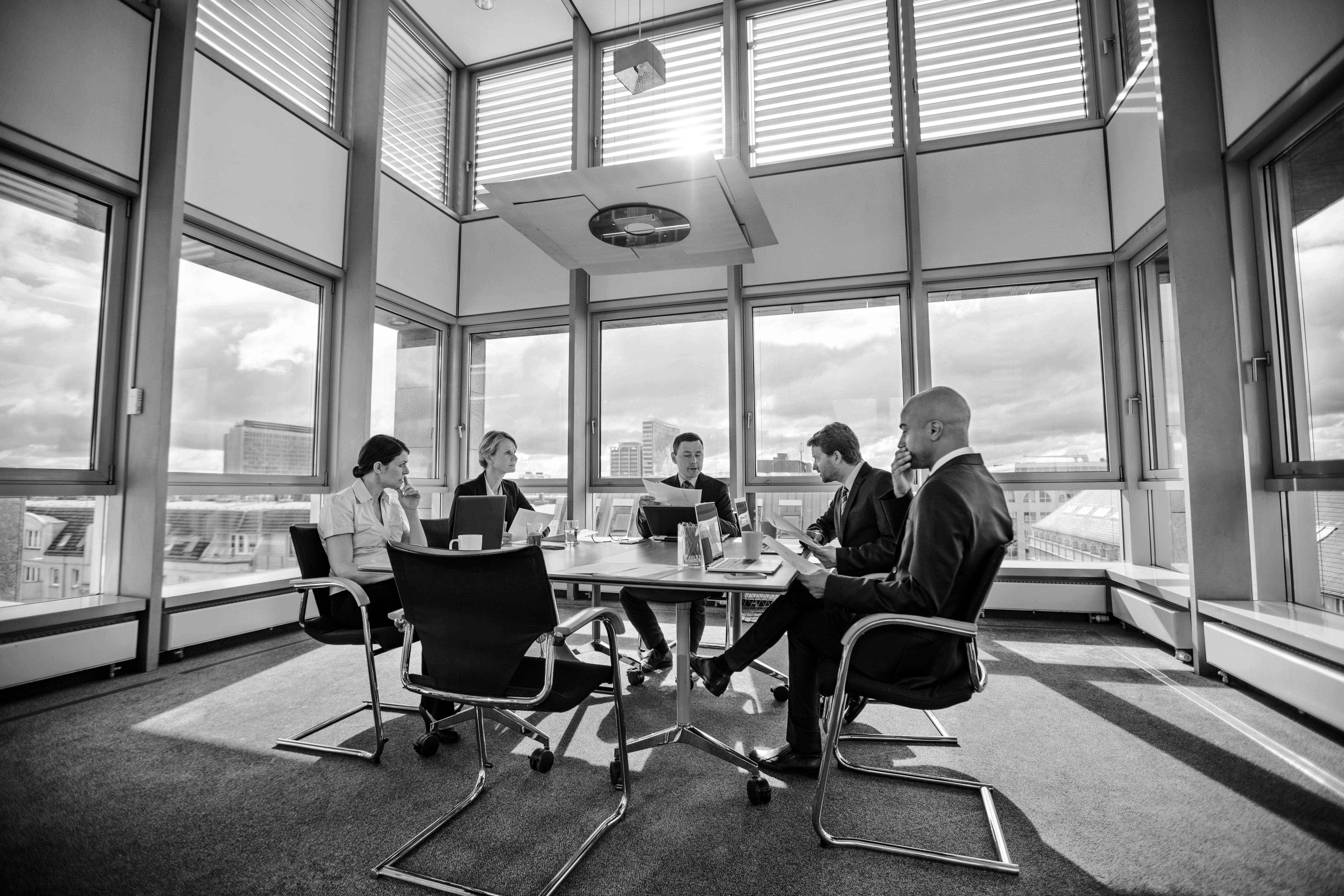 Colleagues around a board table